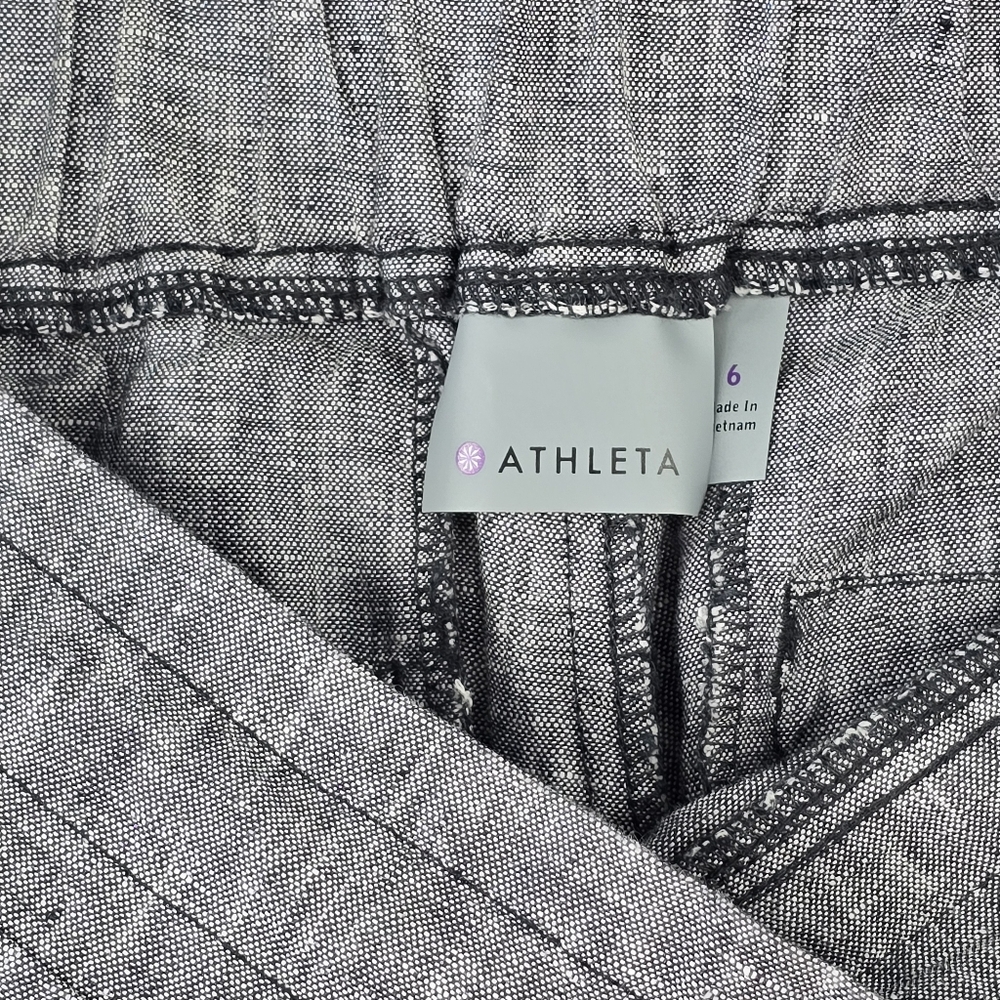 Athleta Heathered Linen Wide Leg Drawstring Pants Women's Size 6 NWT - Picture 7 of 12